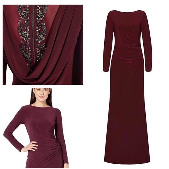 Adrianna Papell Dresses & Skirts - Adrianna Papell Gown Burgundy - Maternity Dress